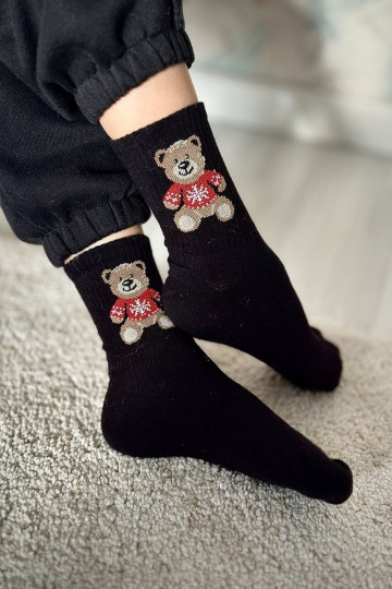 Chaussettes pour enfants Jeunesse Nounours DANS SÀeterku couleur noire