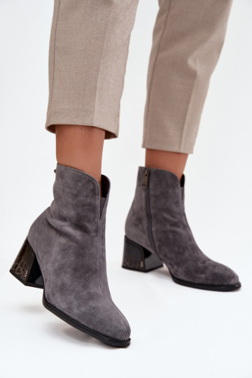 Bottes pour femmesActivéturalnego en daimu avec des talons réchauffer Vinceza 66806 couleur grise