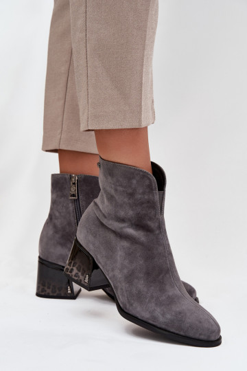 Bottes pour femmesActivéturalnego en daimu avec des talons réchauffer Vinceza 66806 couleur grise 2