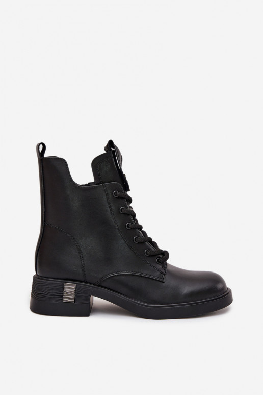 Haut Damenstiefel Auf niedrigem Absatz Vinceza 66818 schZuarze Farbe