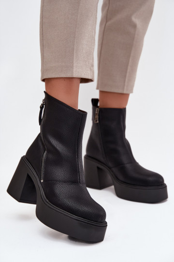 Peau réchauffer Bottes pour femmes et plateforme Vinceza 66831 couleur noire