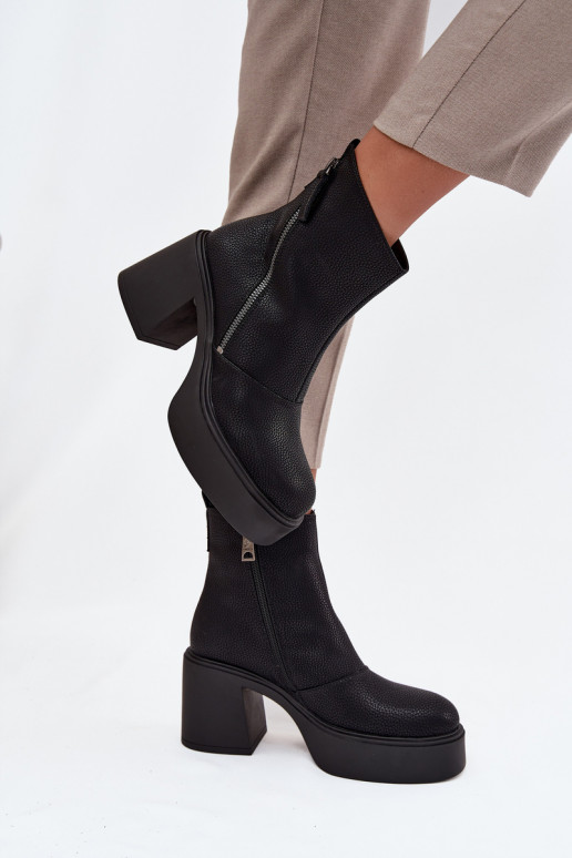 Haut sich Zuarm laufen Damenstiefel und Plattform Vinceza 66831 schZuarze Farbe