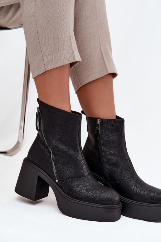 Peau réchauffer Bottes pour femmes et plateforme Vinceza 66831 couleur noire