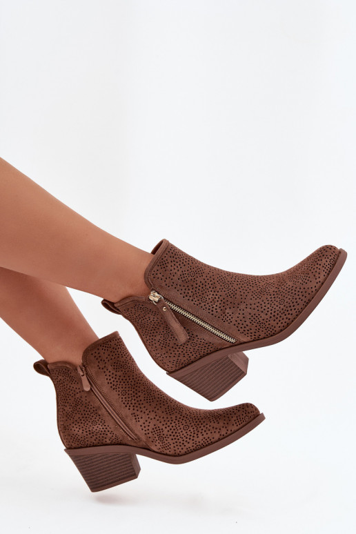 bottes style coÀboy Féminin avec des talons S.Barski HY52-538 marron