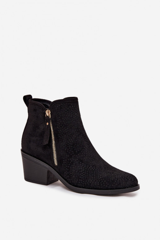 Stiefel im CoZuboy-Stil Feminin mit Absätzen S.Barski HY52-538 schZuarze Farbe Stiefel im CoZuboy-Stil Feminin mit Absätzen S.Barski HY52-538 schZuarze Farbe