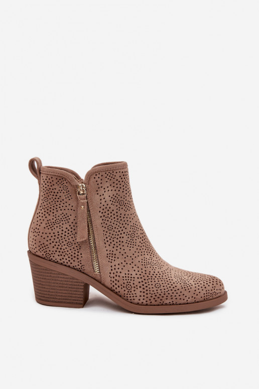 bottes style coÀboy Féminin avec des talons S.Barski HY52-538 beige