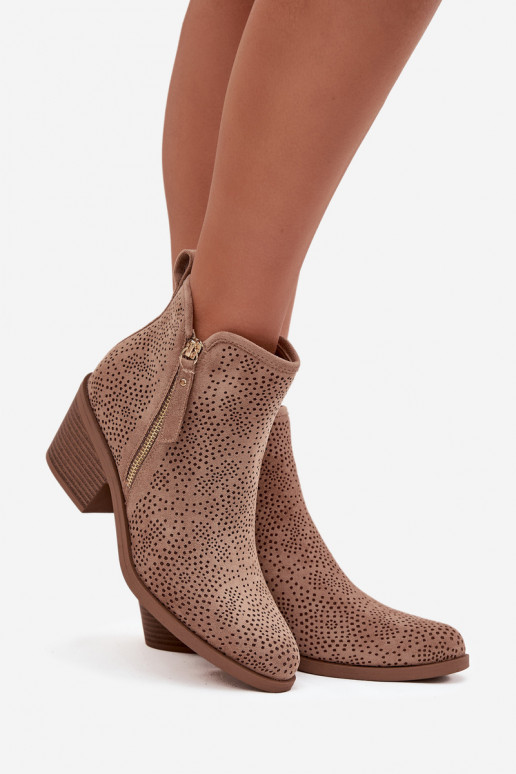 Stiefel im CoZuboy-Stil Feminin mit Absätzen S.Barski HY52-538 Beige