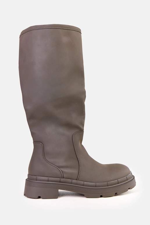 Bottes longues en simili cuir vert...