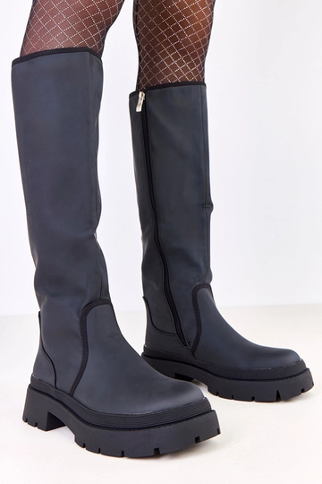 Bottes hautes noires en...