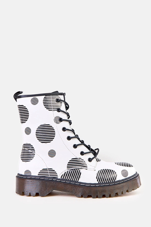 Białe traperki damskie na platformie... Białe traperki damskie na platformie...