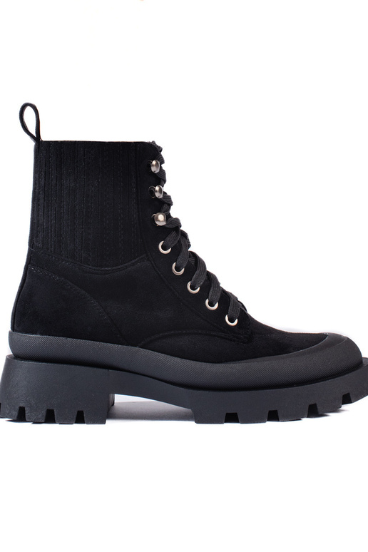 couleur noire attaché en daim chaussures