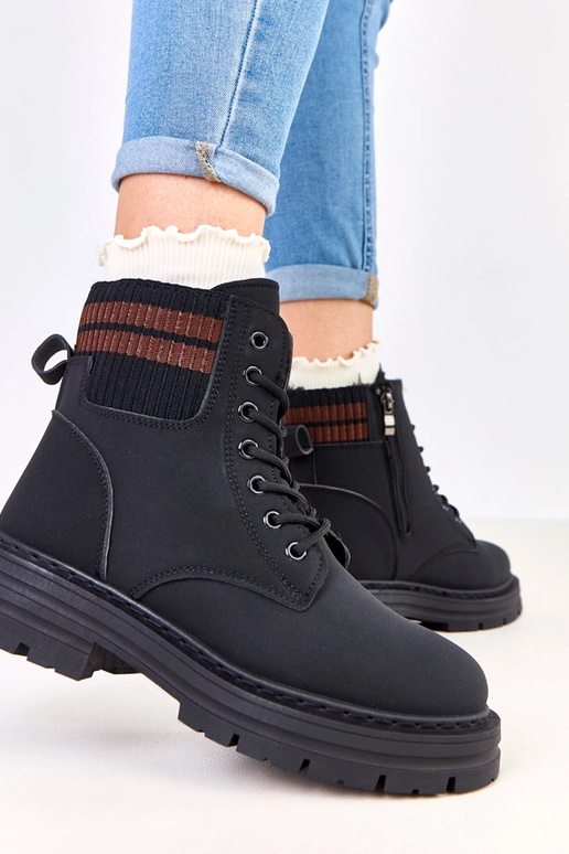 Zwarte warme sneakers van matte...