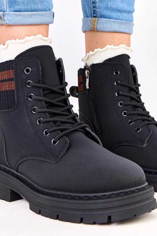 Zwarte warme sneakers van matte...