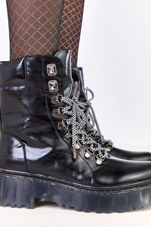 Zwarte sneakers op platform met...