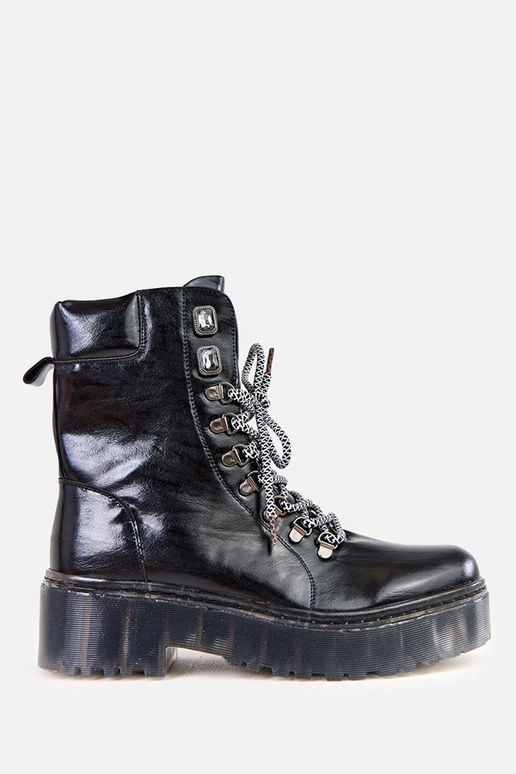 Zwarte sneakers op platform met...