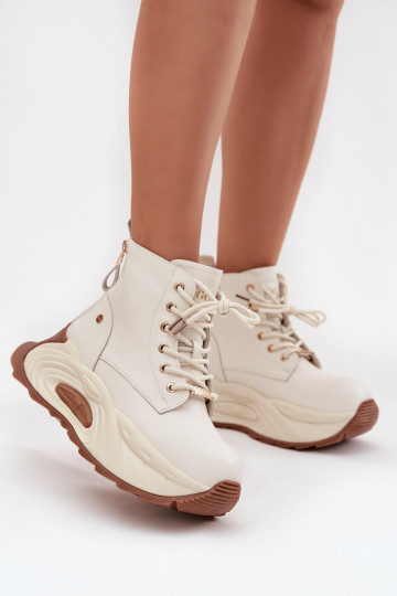 Leer opInarmen Dameslaarzen met platform GOE SS2N4300 ivoor 2