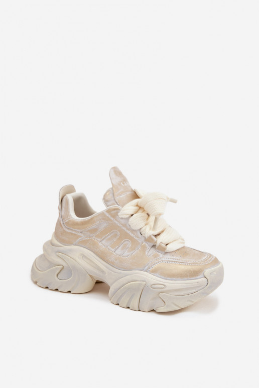 Peau Chaussures modèle baskets Féminin GOE SS2N4009 couleur dorée