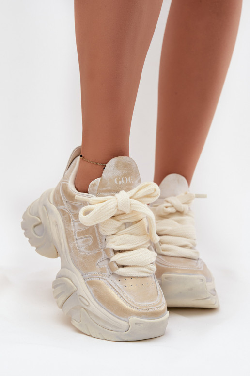 Haut Sneakers Stilvollllschuhe Feminin GOE SS2N4009 goldene Farbe