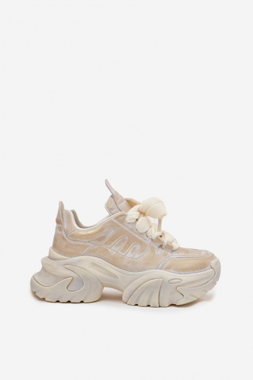 Haut Sneakers Stilvollllschuhe Feminin GOE SS2N4009 goldene Farbe