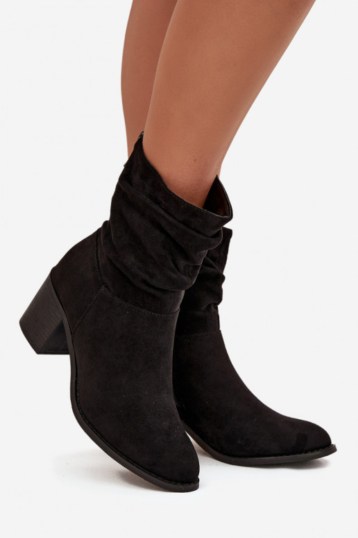 Bottes pour femmes Avec des volants avec des talons S.Barski HY52-516 couleur noire