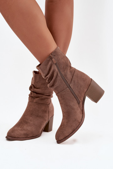 Damenstiefel Mit Rüschen mit Absätzen S.Barski HY52-516 braune Farbe 2