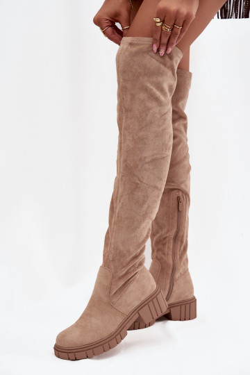 dameslaarzen boven de knie S.Barski HY42-122 beige