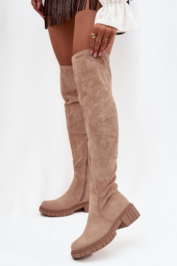 bottes pour femmes au-dessus du genou S.Barski HY42-122 beige 2