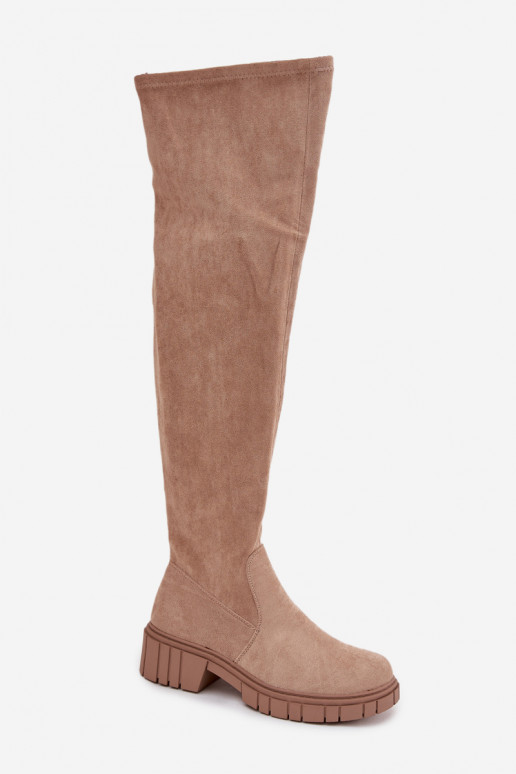 bottes pour femmes au-dessus du genou S.Barski HY42-122 beige