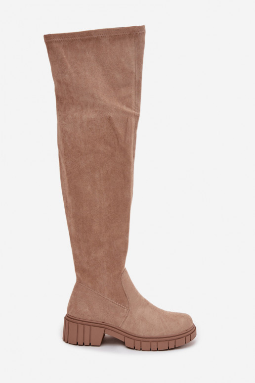 Damenstiefel oberhalb des Knies S.Barski HY42-122 Beige
