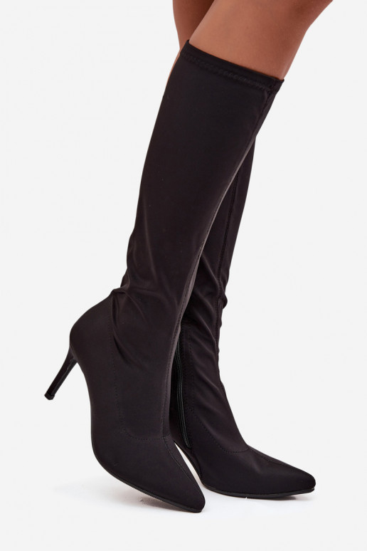 materiaal dameslaarzen met dunne hakken S.Barski HY52-513 zInart