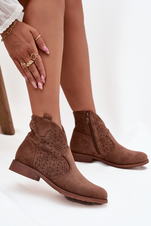 Damenstiefel mit breiten Absätzen S.Barski HY52-532 braune Farbe Damenstiefel mit breiten Absätzen S.Barski HY52-532 braune Farbe