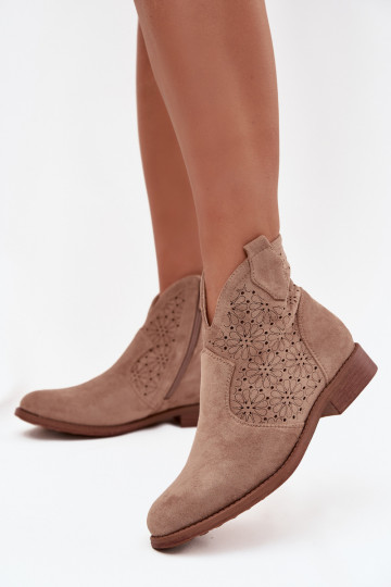Damenstiefel mit breiten Absätzen S.Barski HY52-532 Beige