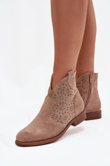 Damenstiefel mit breiten Absätzen S.Barski HY52-532 Beige 2