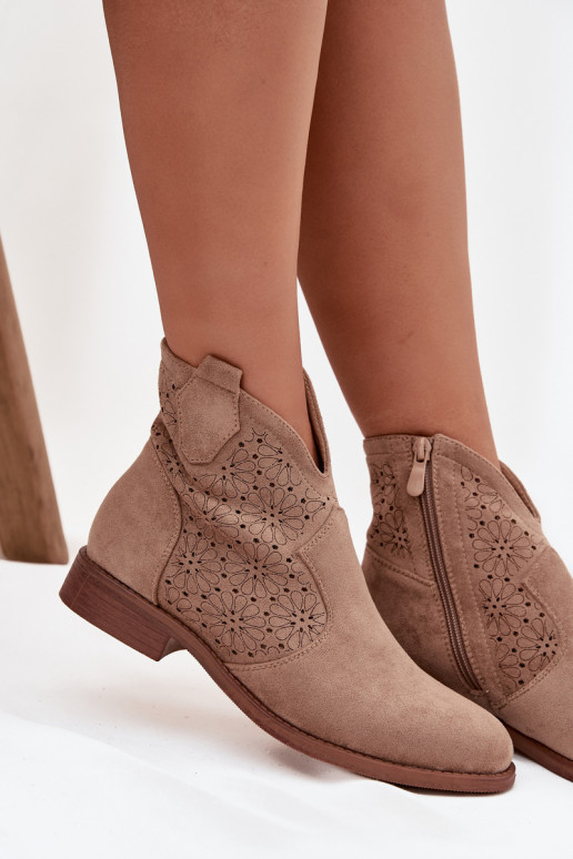 Damenstiefel mit breiten Absätzen S.Barski HY52-532 Beige Damenstiefel mit breiten Absätzen S.Barski HY52-532 Beige