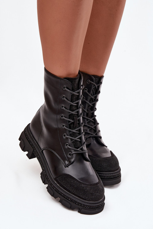 Enkellaarsjes voor Inerknemers Dames opInarmen Met Decoratie S.Barski HY42-982 zInart