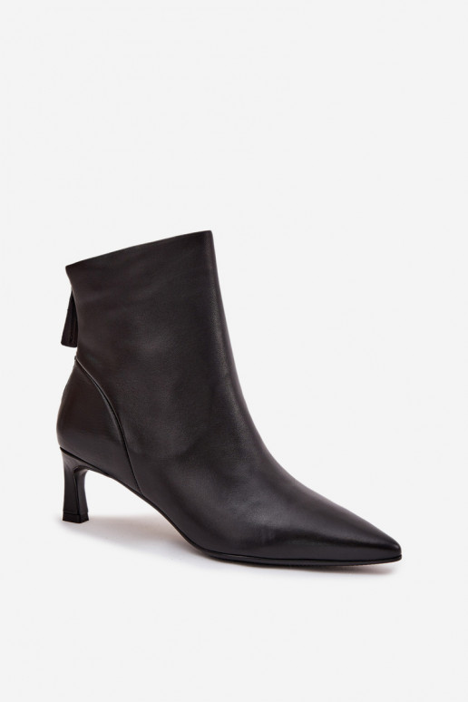 Bottes pour femmesActivéturalnej Skóry avec des talons D&A CR52-661 couleur noire Bottes pour femmesActivéturalnej Skóry avec des talons D&A CR52-661 couleur noire
