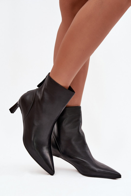 Bottes pour femmesActivéturalnej Skóry avec des talons D&A CR52-661 couleur noire Bottes pour femmesActivéturalnej Skóry avec des talons D&A CR52-661 couleur noire
