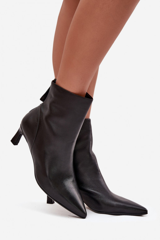 Bottes pour femmesActivéturalnej Skóry avec des talons D&A CR52-661 couleur noire Bottes pour femmesActivéturalnej Skóry avec des talons D&A CR52-661 couleur noire