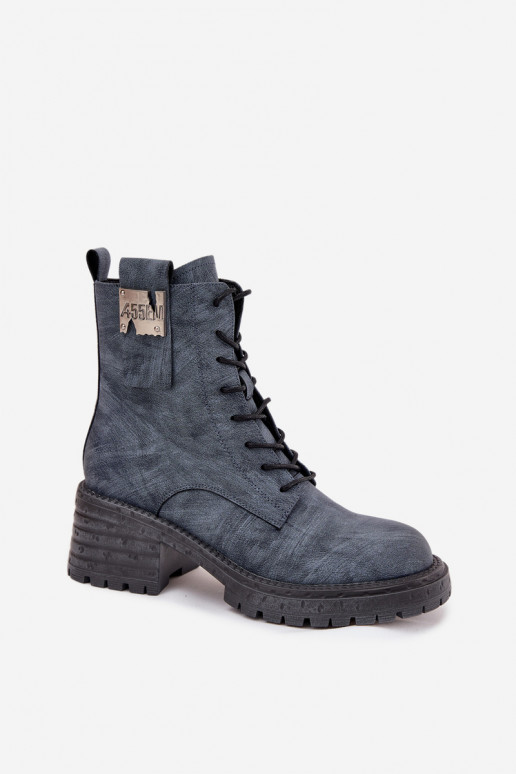 Peau Bottines de travail Féminin Klocke Avec des décorations Detalem Artiker 57C0212 couleur bleue Peau Bottines de travail Féminin Klocke Avec des décorations Detalem Artiker 57C0212 couleur bleue
