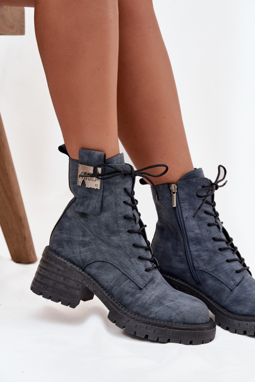 Peau Bottines de travail Féminin Klocke Avec des décorations Detalem Artiker 57C0212 couleur bleue Peau Bottines de travail Féminin Klocke Avec des décorations Detalem Artiker 57C0212 couleur bleue