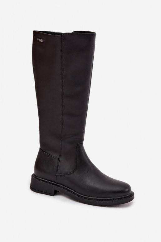 Peau Bottes chaudes avec des talons larges Sergio Leone KZ25600-S couleur noire Peau Bottes chaudes avec des talons larges Sergio Leone KZ25600-S couleur noire