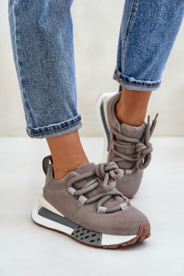 en daim Chaussures modèle baskets Féminin avec une plateformeGrubym Laçagem Artiker 54C1463 couleur grise