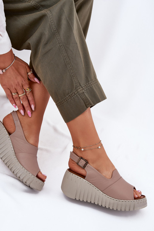 Dames sandalenOpturalnej Skóry Op de INig Artiker 54C0788 beige