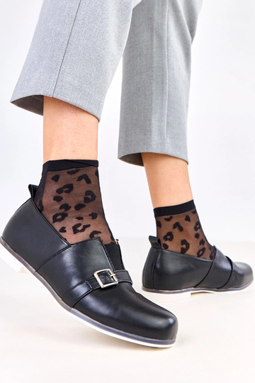 Bottines noires pour femmes avec semelle intérieure en cuir, Klensi 2