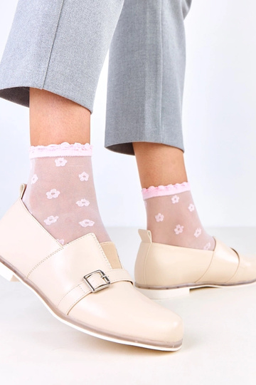 Bottines beiges pour femmes avec semelle intérieure en cuir, Klensi