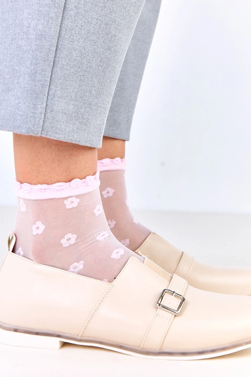 Beige Halbstiefel für Frauen mit...