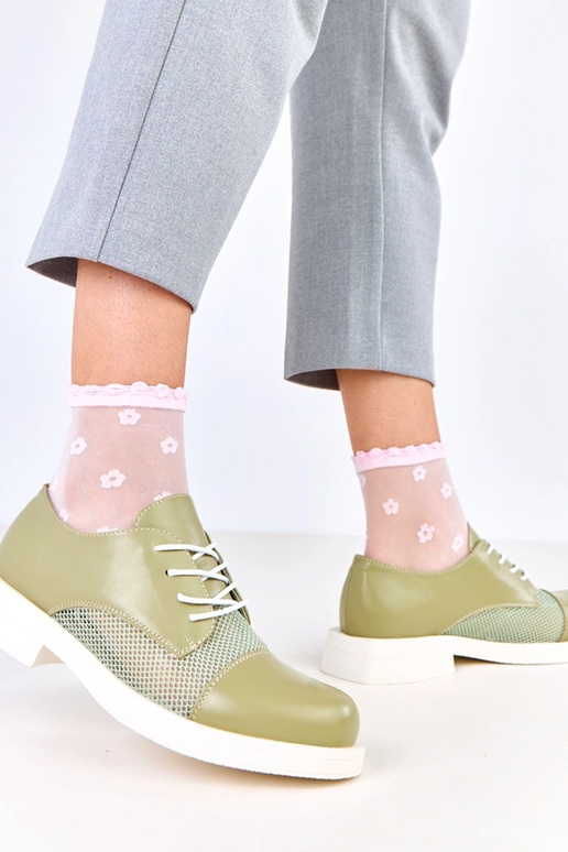 Bottines vertes pour femmes avec mesh...