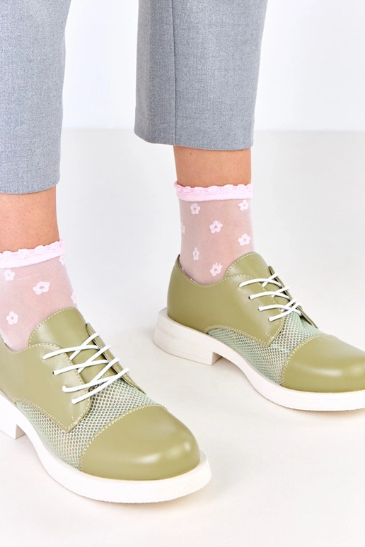 Bottines vertes pour femmes avec mesh...