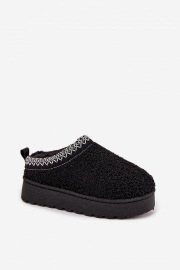 Bottes de neige Puéril Jeunesse avec un manteau de fourrure Typu Baranek couleur noire Selathiel