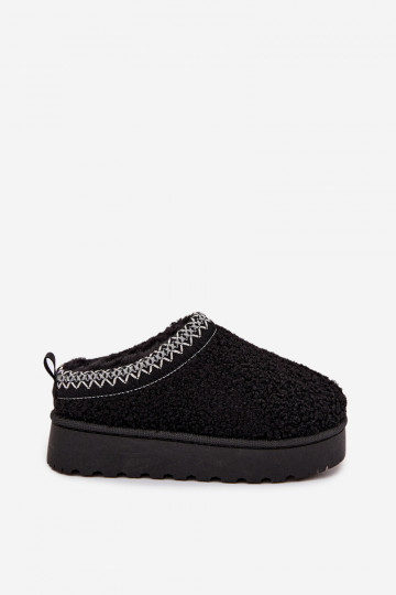Bottes de neige Puéril Jeunesse avec un manteau de fourrure Typu Baranek couleur noire Selathiel 2